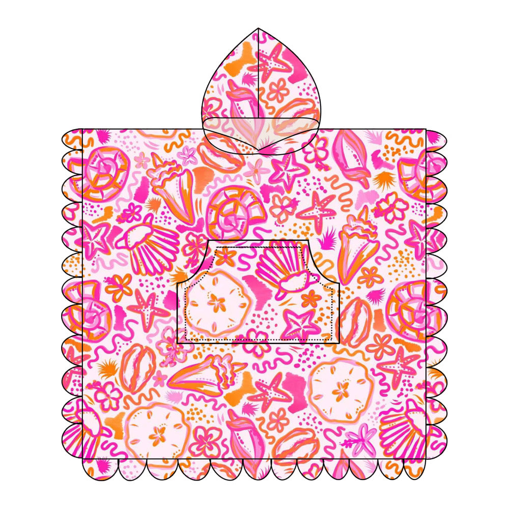 Pink Paradise Hooded Scallop Edge Towel