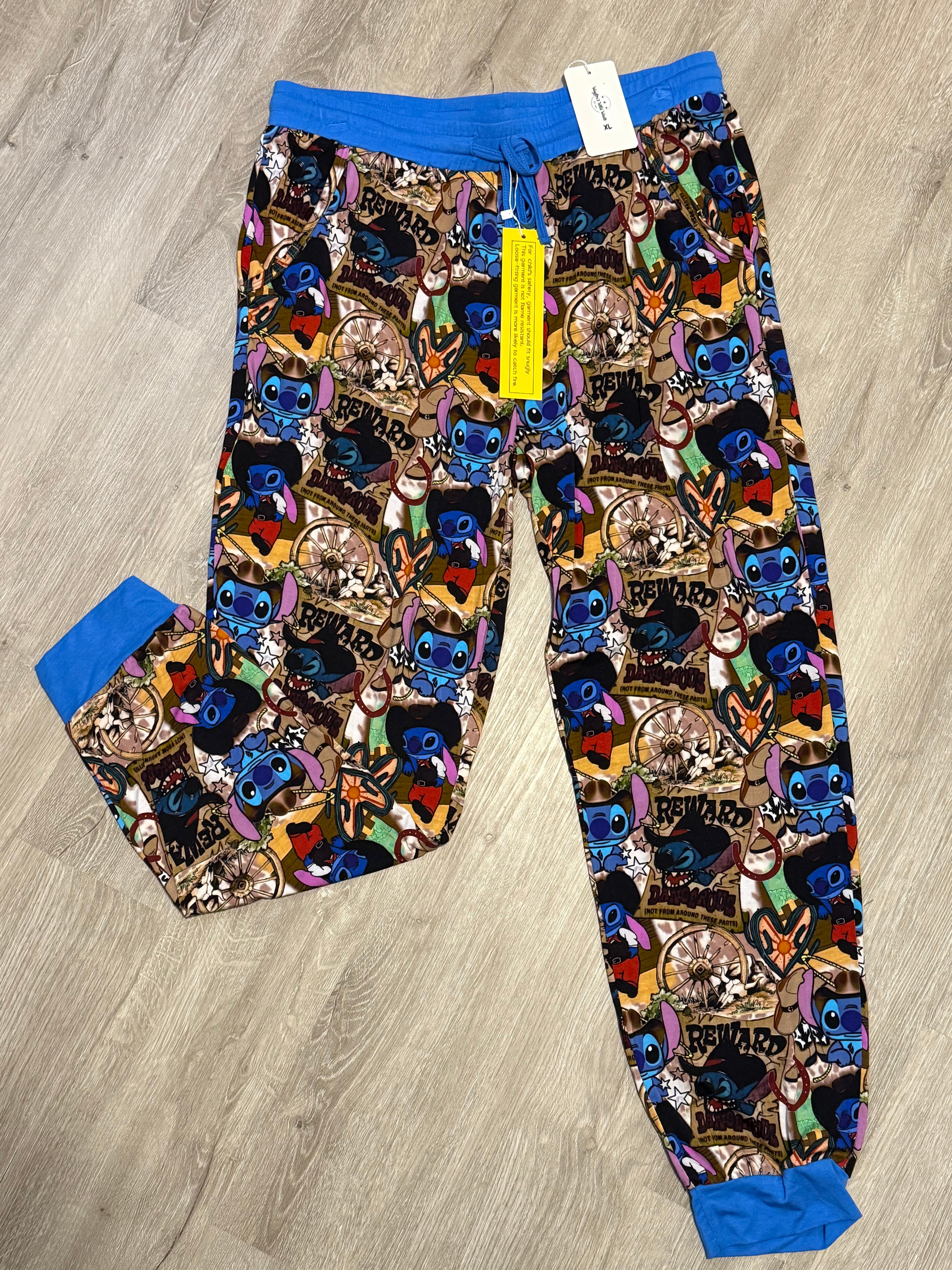 XL Outlaw Blue Alien Adult Joggers