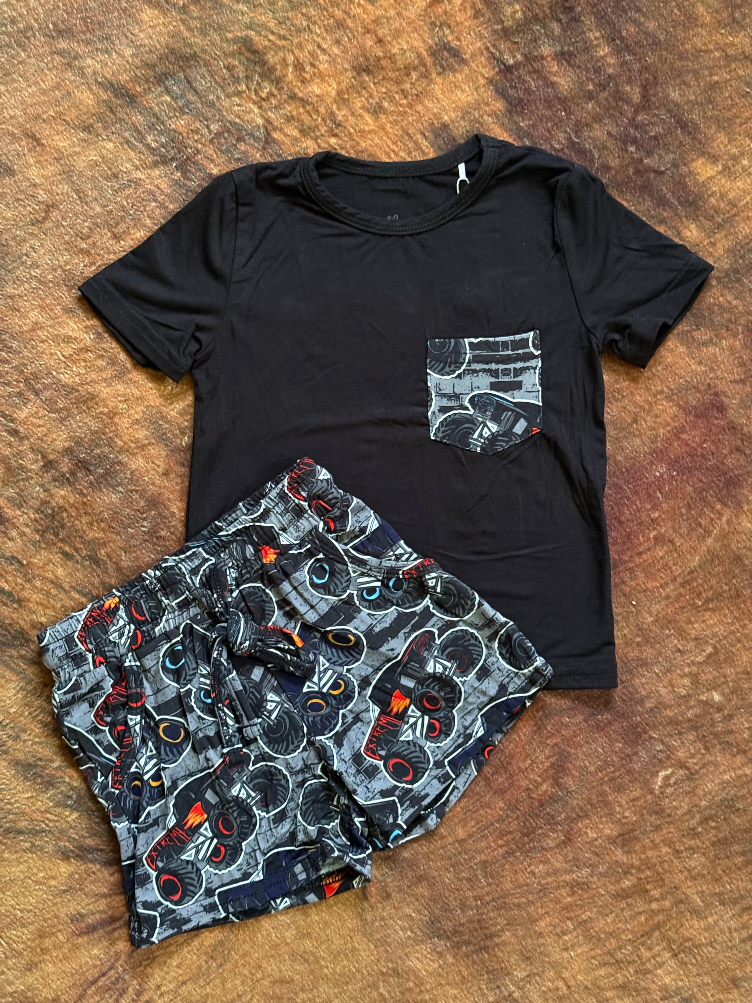 Monster Trucks Pocket Tee + Shorts