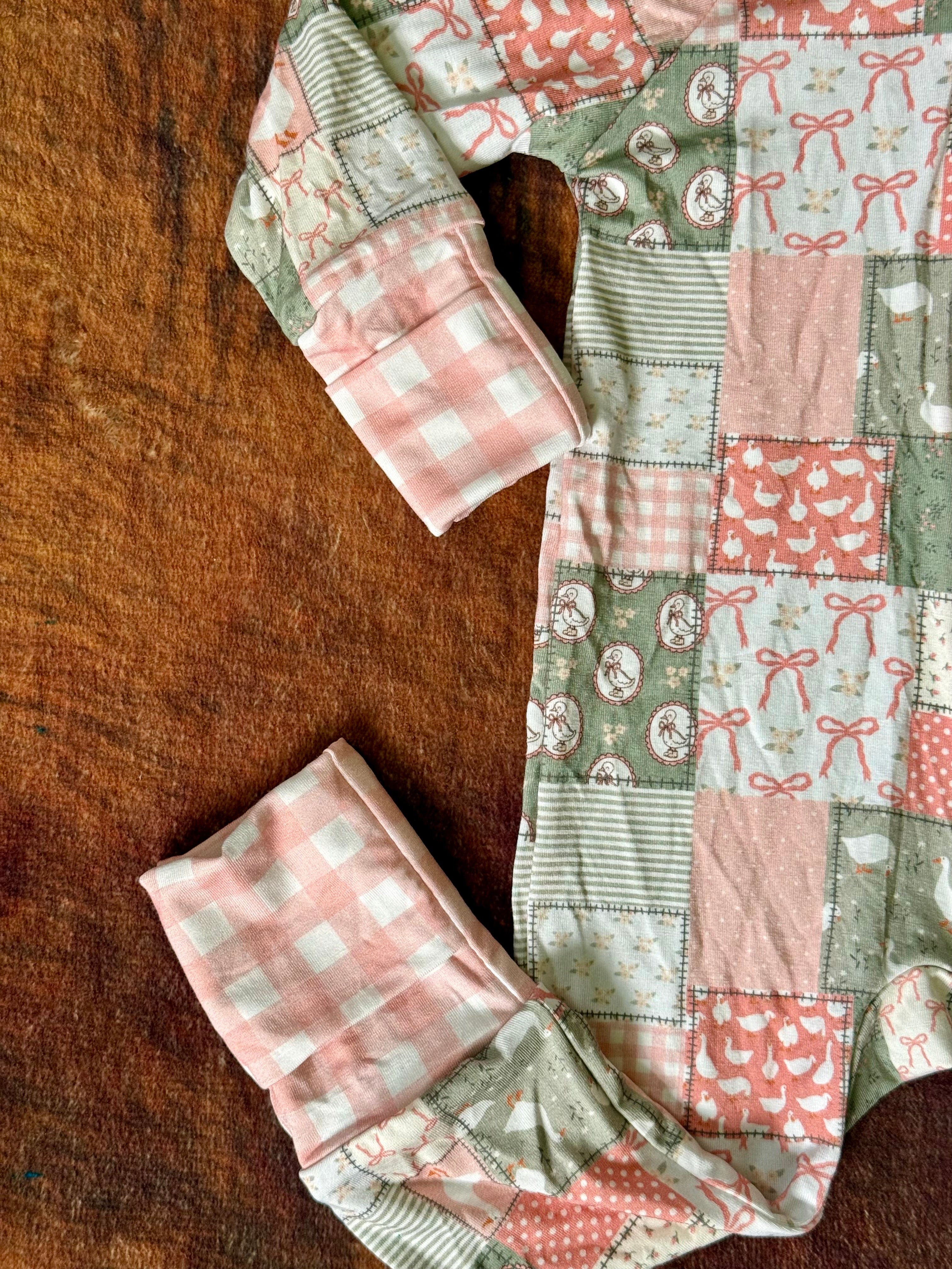 Pink Goosey Gingham Ruffle Zippy