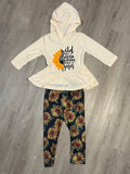 Wild Like A Flower Poly Blend Leggings and Peplum Hoodie Set