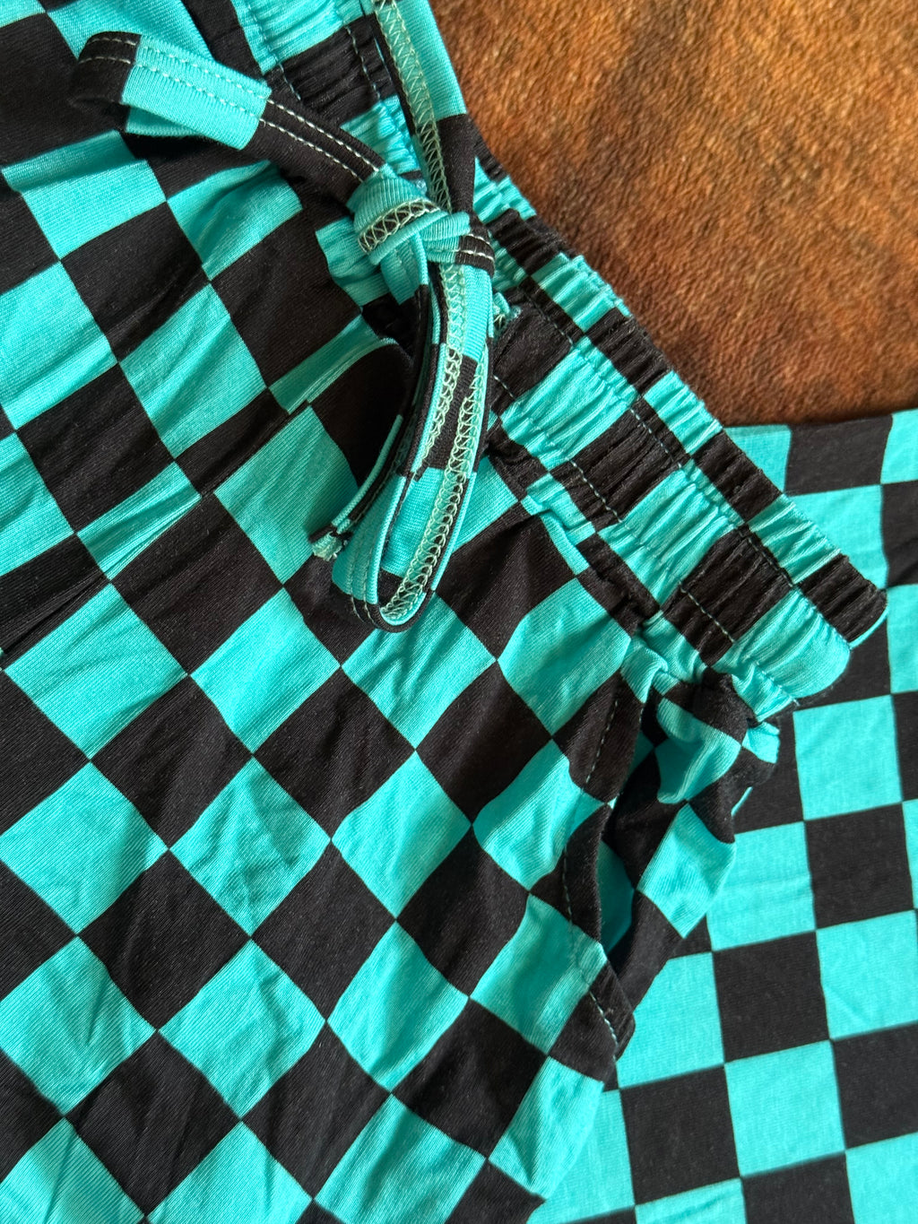 Blue Crush Checks Lounge Pocket Tee + Shorts