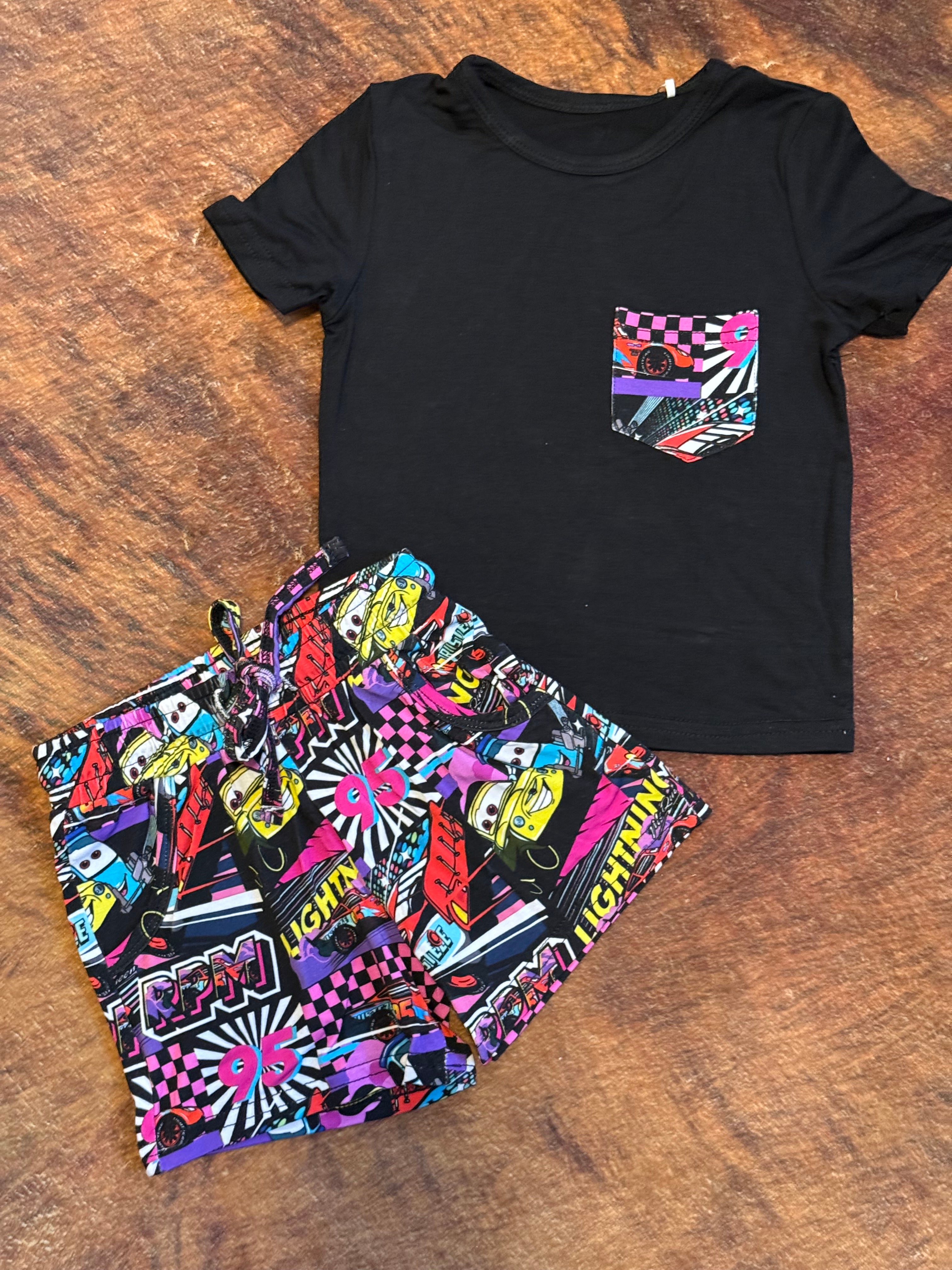 Retro Racer Pocket Tee & Short Set
