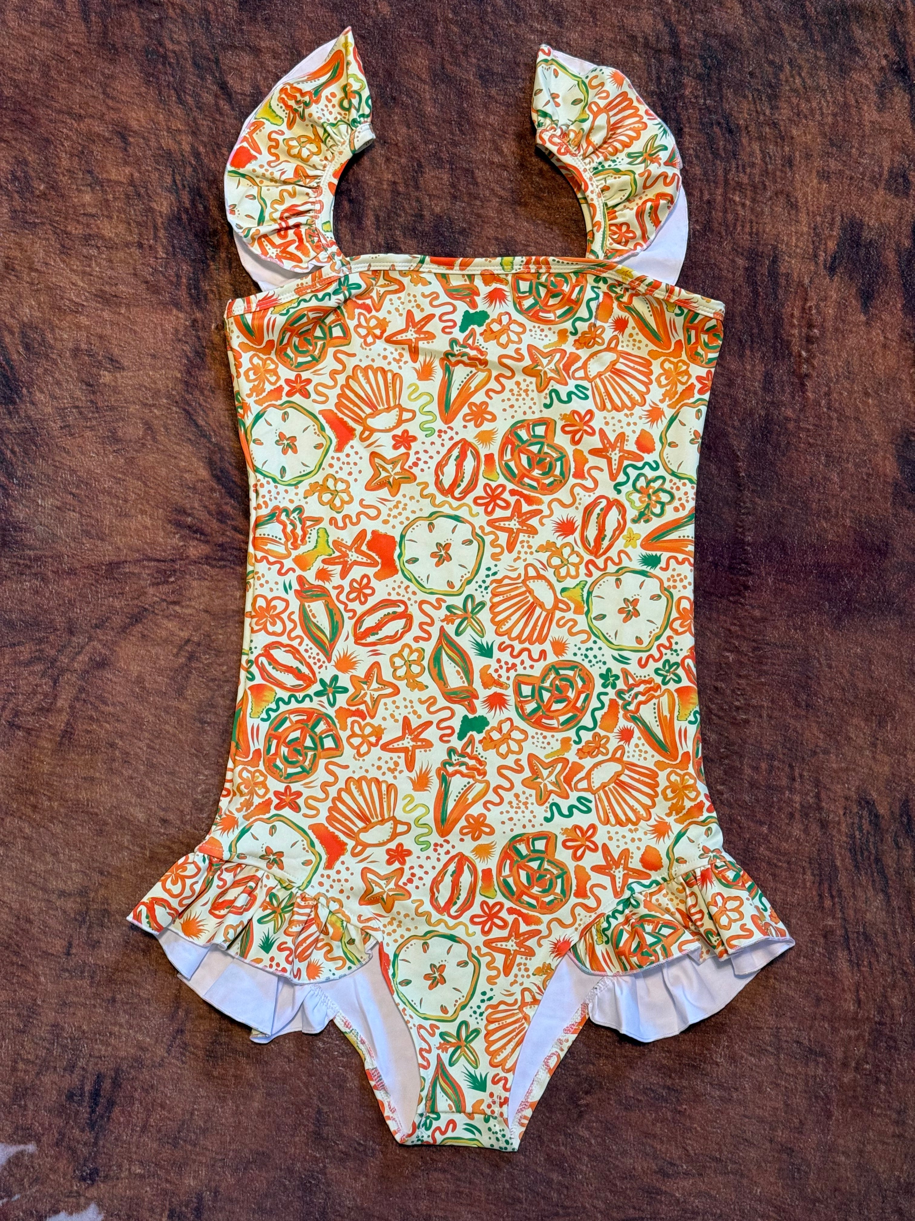 Island Glow Adult Ruffle Swim Suit