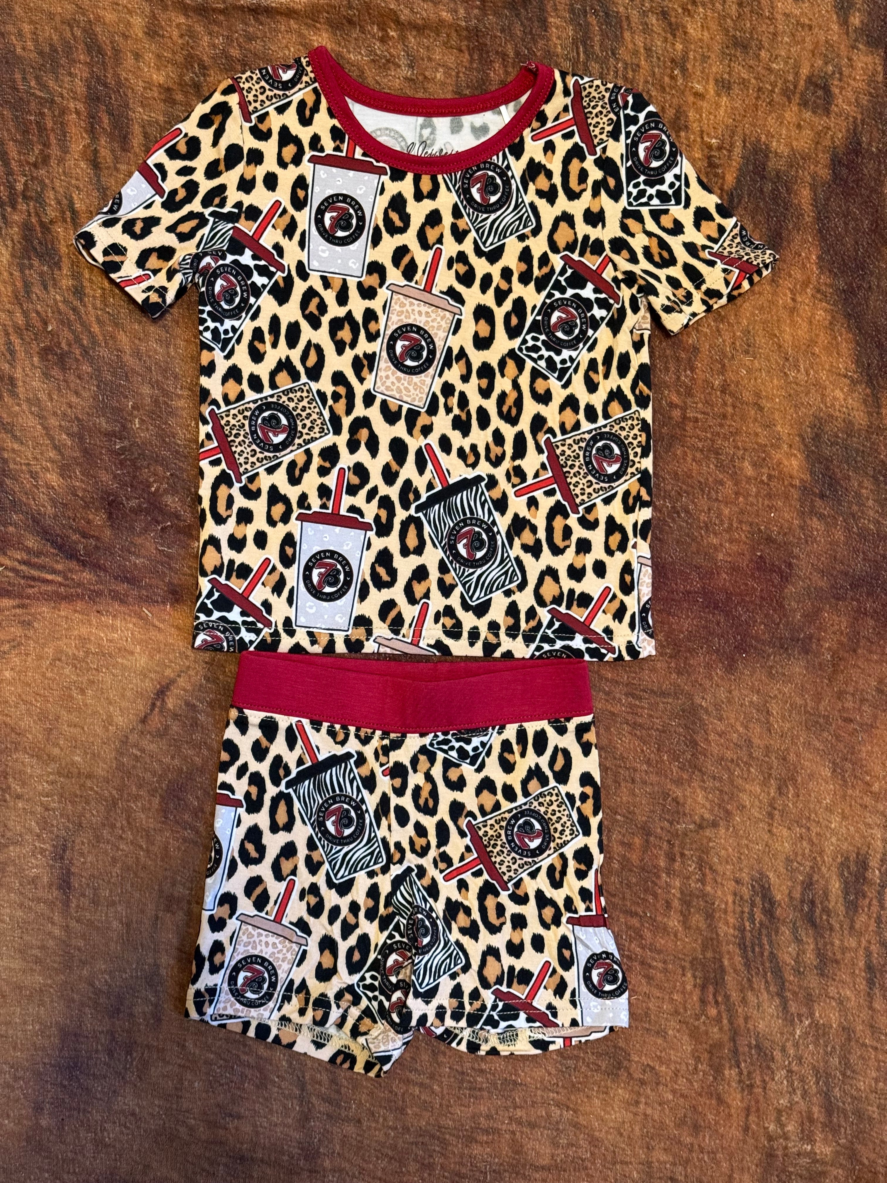Cheetah Brew Pj Short Set