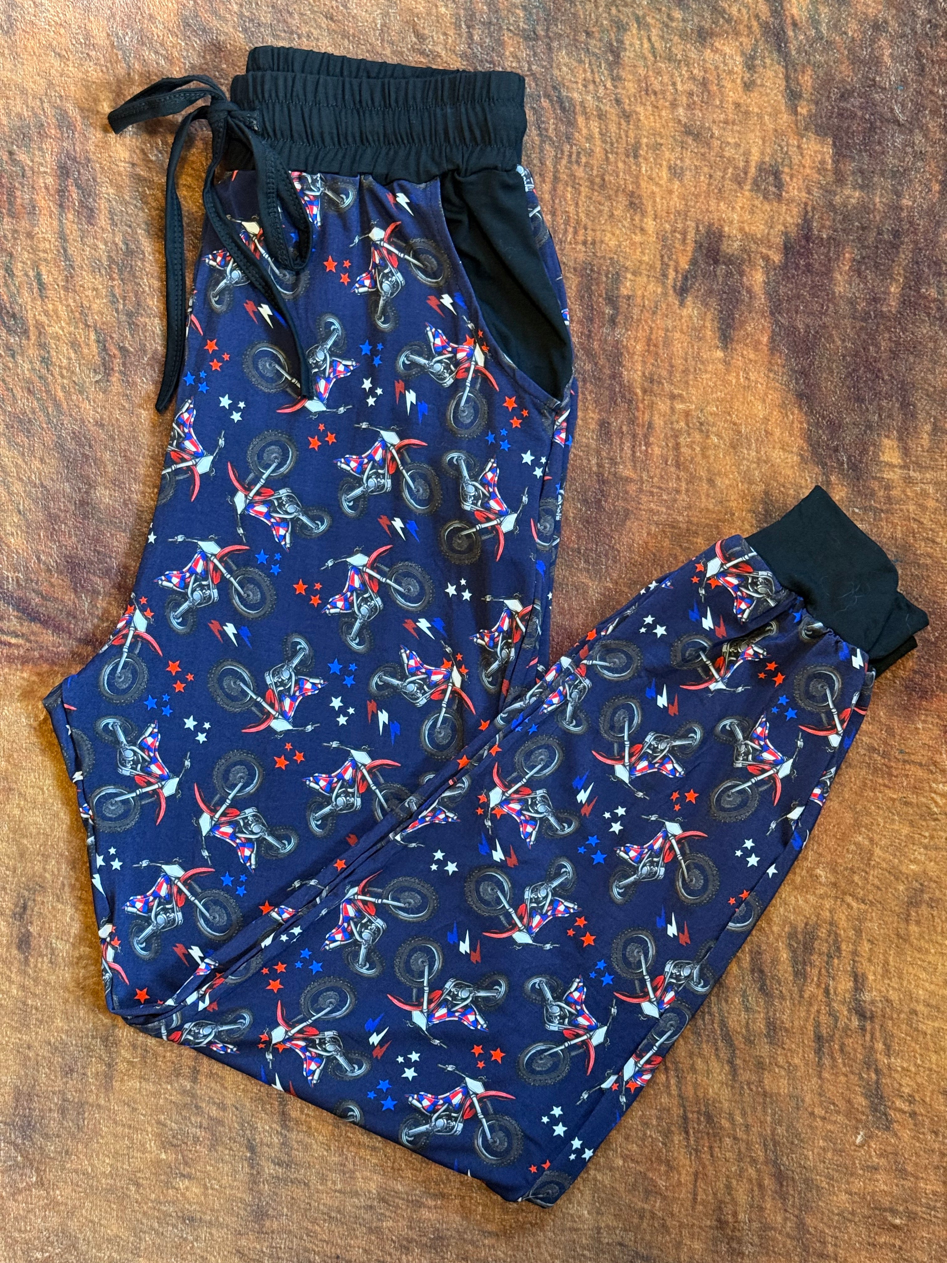 Red, White, & Brapp Adult Joggers