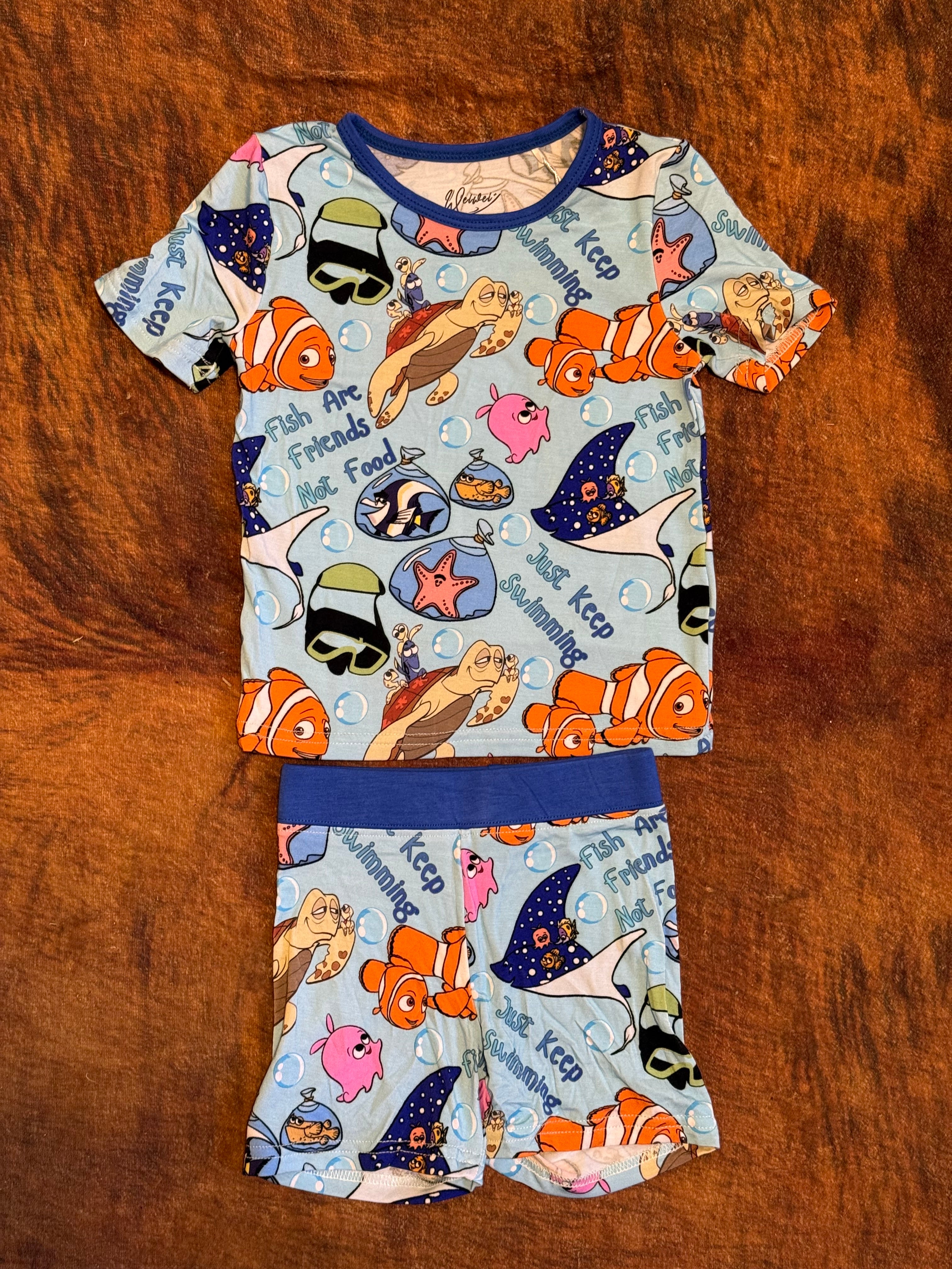 Just Keep Swimming Pj Short Set