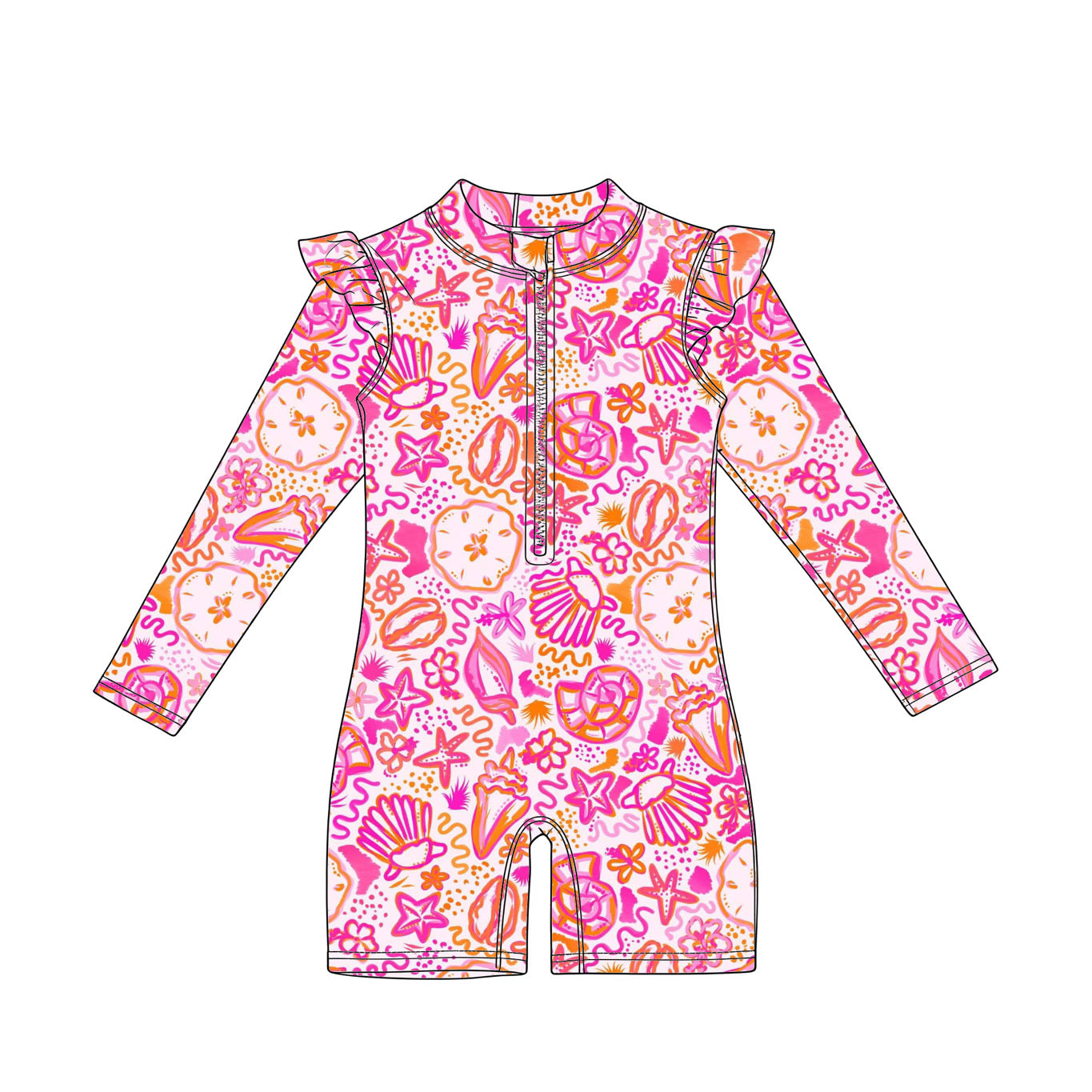 Ruffle Rash Guard Swim Suit Shortie PREORDER
