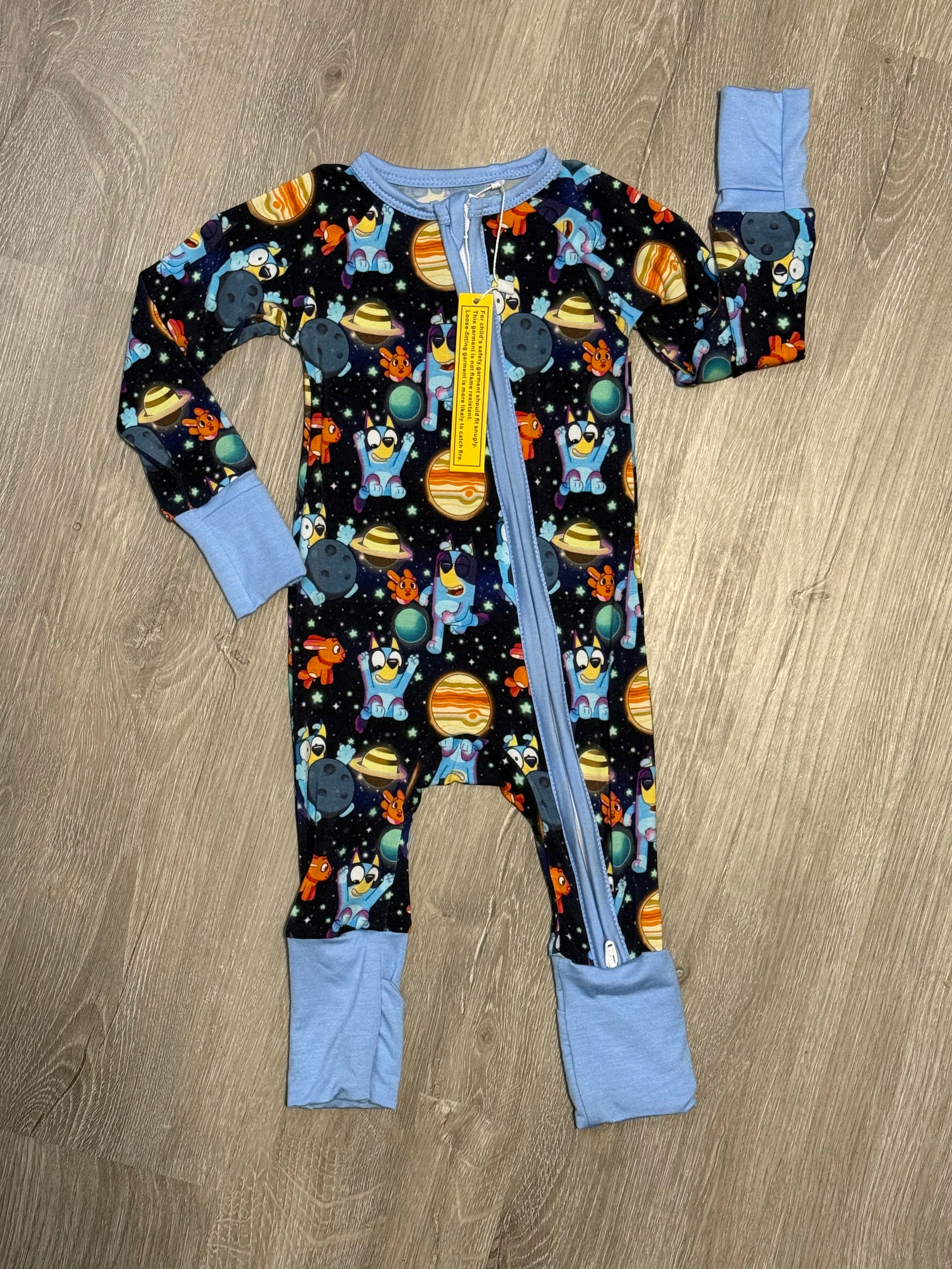 Dreaming Blue Dog Zippy/2pc Long Set
