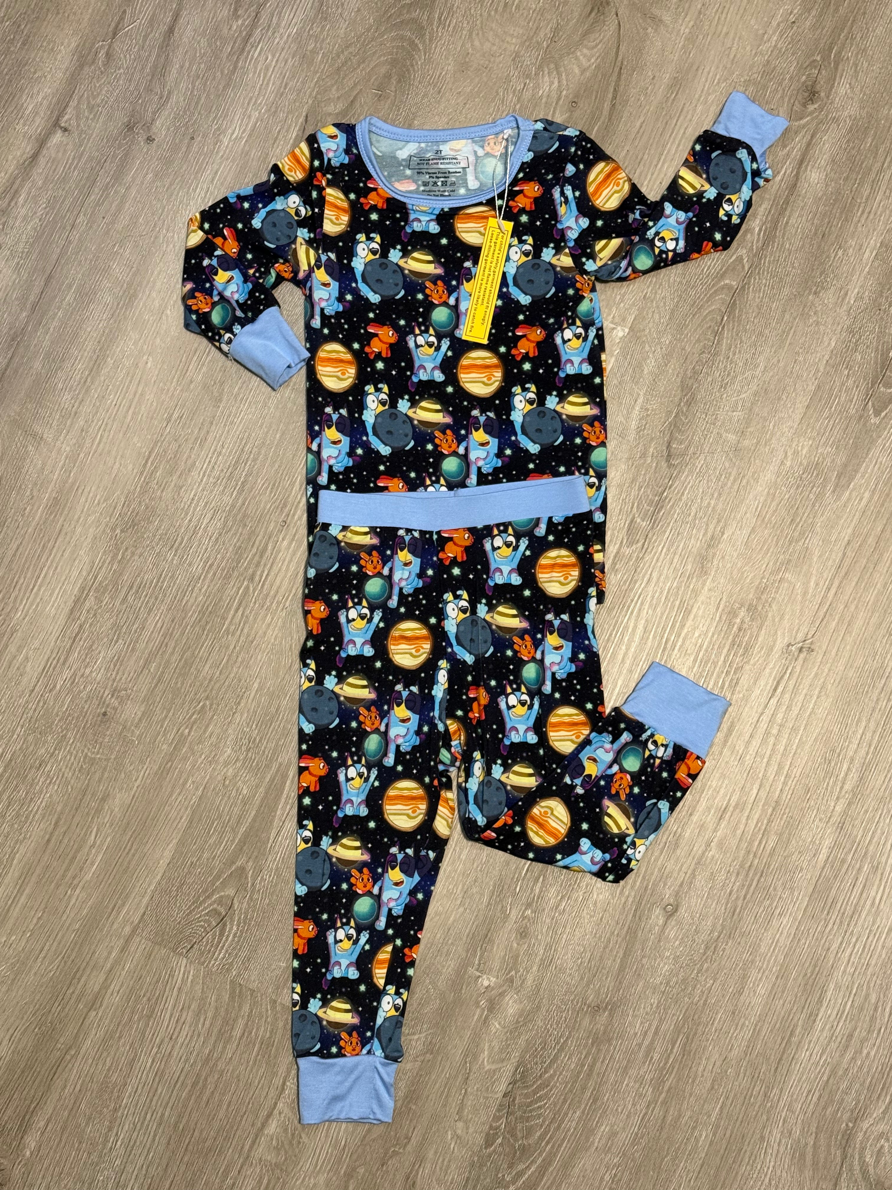Dreaming Blue Dog Zippy/2pc Long Set