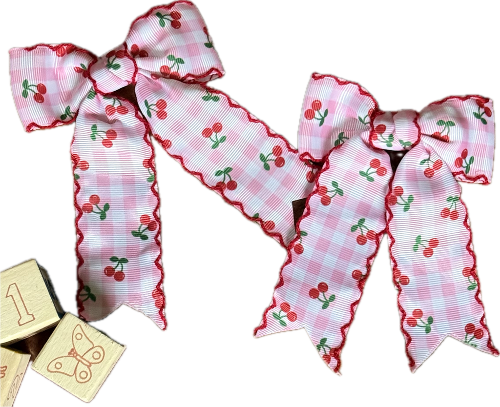 Cherry Gingham Bows
