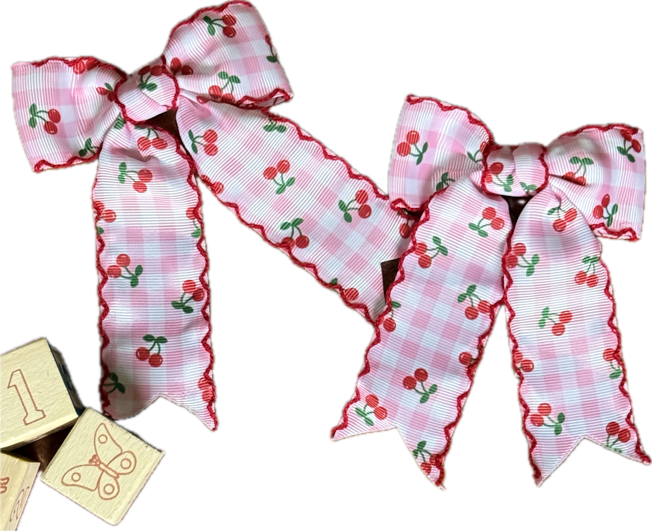 Cherry Gingham Bows
