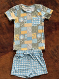 Blue Goosey Gingham Pocket Tee