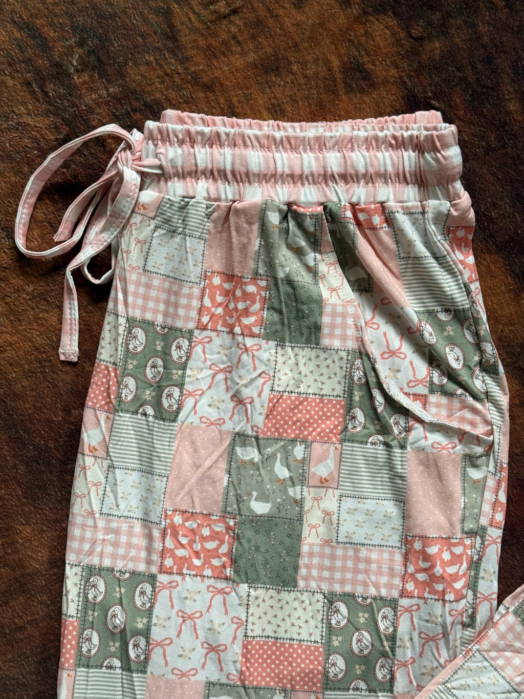 Pink Goosey Gingham Adult Joggers