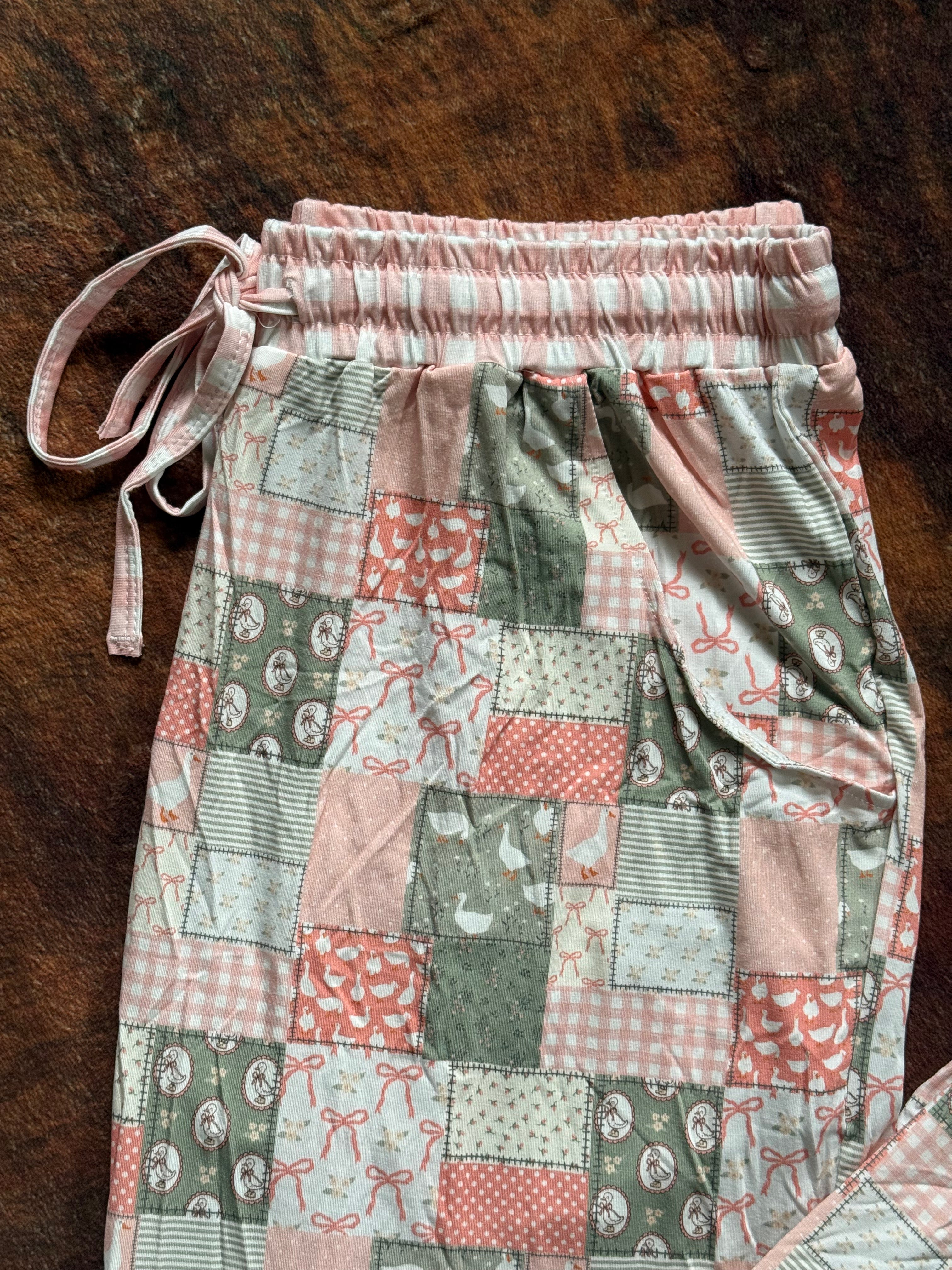 Pink Goosey Gingham Adult Joggers