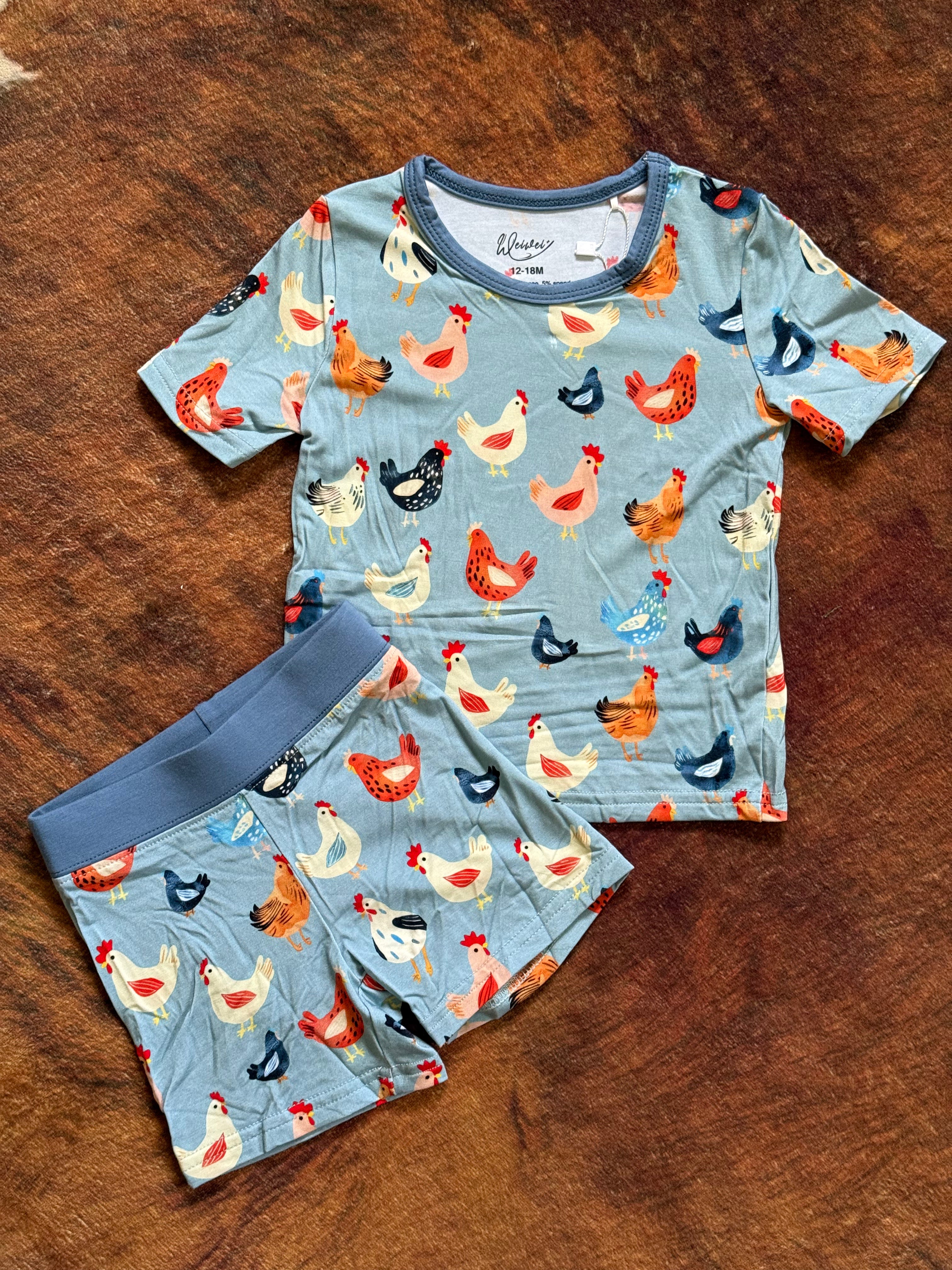 Chicken Farmer Shorts PJ Set